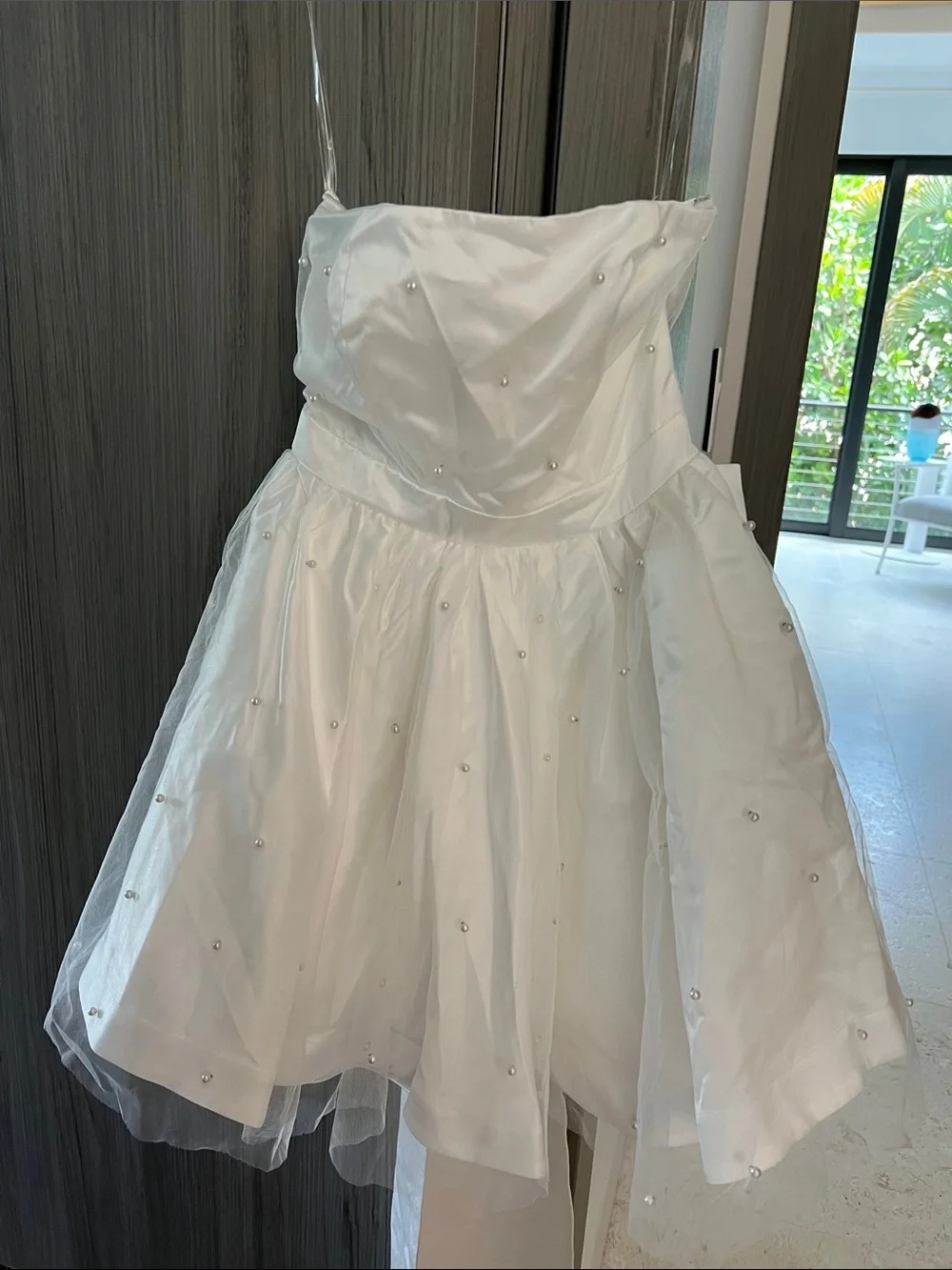 NWT REVOLVE Australia SHOWPO Cailene pearl stud tulle fit flare mini dress US 0 - Picture 12 of 15